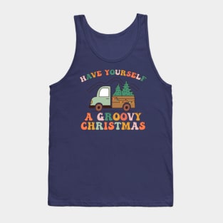 Groovy Christmas Truck Tank Top